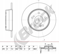 Купить Диск тормозная задний br038sa100 breck, фото thumb