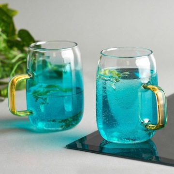 Зеленый СТЕКЛЯННЫЙ КУВШИН 1,5л для воды + 2 стакана