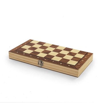 SZACHY DREWNIANE MAGNETYCZNE KLASYCZNE DUŻE WARCABY BACKGAMMON GRA 3W1