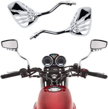 LUSTERKA CHROM DO SKUTERA MOTOCYKLA RĘKA SZKIELETU