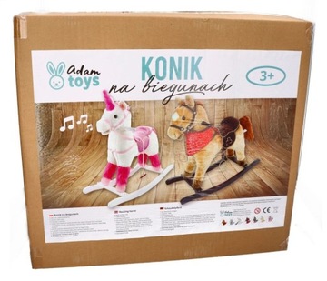 ИГРУШКИ ДЛЯ ДЕТЕЙ ПЛЮШЕВАЯ ЛОШАДЬ-КАЧАЛКА МУСТАНГ С КОЛЕСАМИ ADAMTOYS
