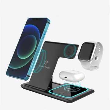 Беспроводное зарядное устройство 3in1 Charging Station для iPhone Apple Watch Airpods