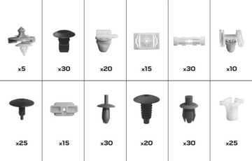 Zestaw spinek samochodowych do Volkswagen, 255szt, Neo Tools 11-963