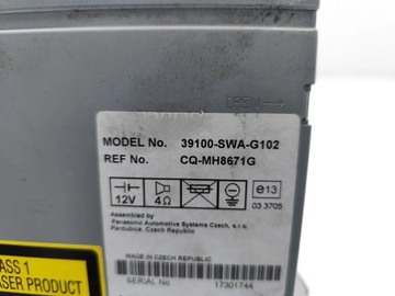 фото thumb №7, Honda cr-v радіо cd player. 2008 suv 4/5dr 39100-swa-g102 cq-mh8671g дизель