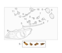 фото thumb №5, Набор ремонтный фара volkswagen tiguan 5n 2012 2017 оригинальный