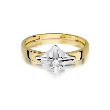 Кольцо W-155 0,12CT Diamond Yellow Gold 585