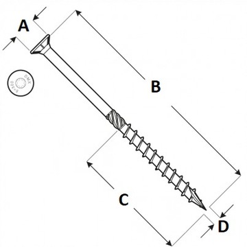 Wkręty ciesielskie Wkręty do drewna do drewna 3x35 mm Torx 500 szt