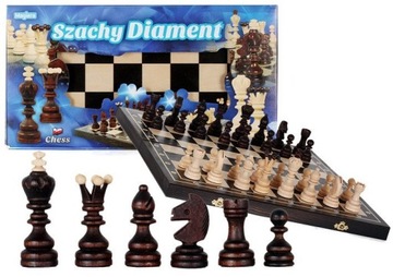 АЛМАЗНЫЕ ШАХМАТЫ 43x43см ДЕРЕВЯННАЯ ИГРА