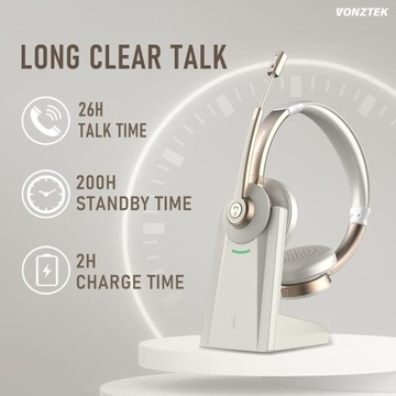 Наушники Bluetooth с микрофоном CVC, шумоподавлением, док-станцией Ż981