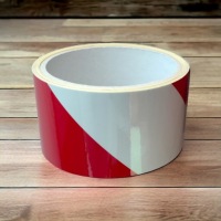 фото thumb №10, Лента отражающая гладкая ступени отражатель 5m стойки гараж порог biało czerwona