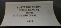 фото thumb №13, Зеркало правое lexus es vii 18- 1o pin европа оригинал