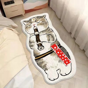Коврик в форме мультяшной кошки, напольный коврик