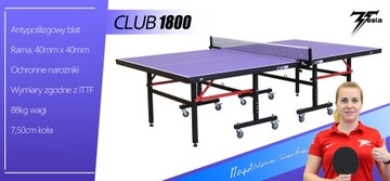 Стол для настольного тенниса Tesla Club 1800