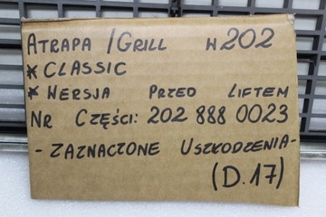 фото thumb №16, Mercedes c клас w202 решітка радіатора решітка решітка радіатора classic передній рестайлінг a2028880023