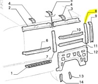 фото thumb №7, Панель элемент łączącego левый задний крыло fiat ducato оригинальный номер 1301250080