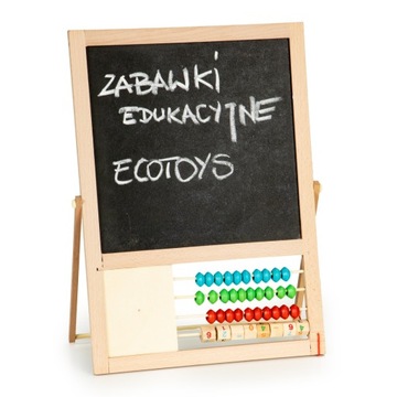TABLICA EDUKACYJNA DWUSTRONNA MAGNETYCZNA I DO PISANIA KREDĄ LICZYDŁO CYFRY
