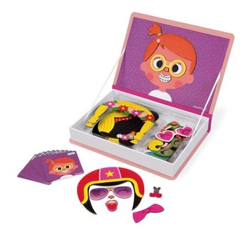 JANOD MAGNETIC PUZZLE FACES СМЕШНОЕ ЛИЦО ДЕВУШКИ MAGNETIBOOK