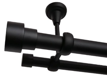 Karnisz podwójny sufitowy Fi25+19/400cm żabki LOFT