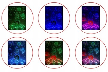 3D ВОЛШЕБНАЯ НЕОНОВАЯ ДОСКА 8x СВЕТОДИОДНЫХ ЭФФЕКТОВ + ШАБЛОНЫ