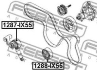 Купить Ролик натяжителя ремень клиновой 1287-ix55 febest, фото thumb