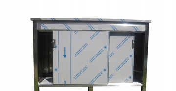Шкаф кухонный из нержавейки с полкой 140х60х85
