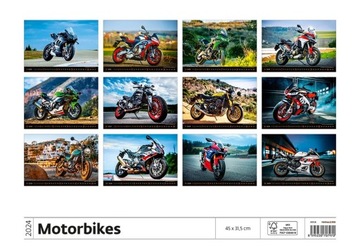 Duży kalendarz MOTORBIKES 2024 MOTOCYKLE MOTORY