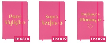 NOTES Różowy A5 GOLD Złocenie DLA KOSMETYCZKI Wz