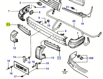 фото thumb №8, Прокладка - удар права ford escort/orion 1981-1986 ca оригінальний номер 6086508