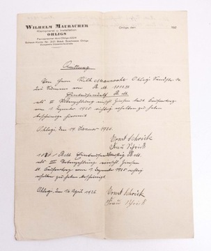 СТАРЫЙ НЕМЕЦКИЙ ДОКУМЕНТ - СОГЛАШЕНИЕ В. МАУРАХЕРА 1926 ГОДА
