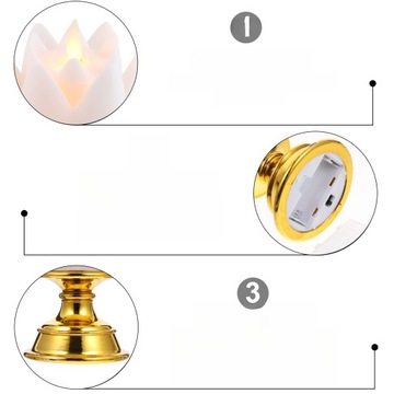 LAMPA LOTUS LIGHT BATERIE PODGRZEWACZE ŚWIECE KWIAT