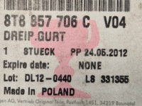 Audi a5 trzy punktowy ремень безопасности перед правый  оригинальный номер 8t8857706c v04 в Украине, фото thumb