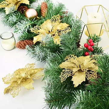 4 X FLOWERS POISENCE Елочный цветок STAR CREAM