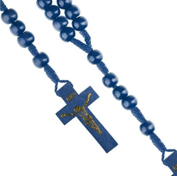 Różaniec Drewno DREWNIANY Na sznurku Solidny Komunia