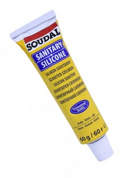 Санитарный силиконовый герметик БЕЛЫЙ Soudal МАЛЕНЬКИЙ ТЮБИК 60г