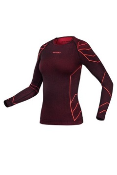 Женская термофутболка с длинными рукавами SPAIO RAPID LADY BLACK/RED M