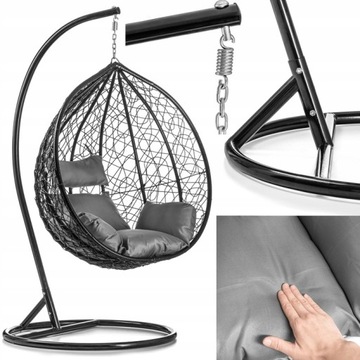 ПОДВЕСНОЙ СТУЛ COCOON, КАЧЕЛИ, САДОВАЯ КОРЗИНКА-КАЧАЛКА, ПОДУШКА, ОТДЕЛЬНО СТОЯЩИЕ