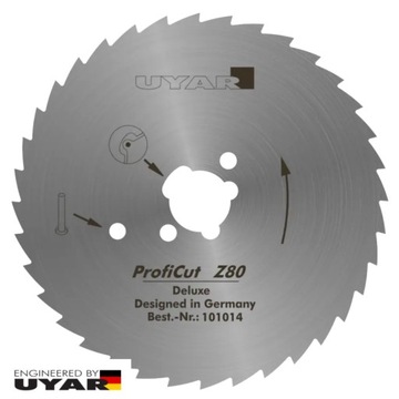 Лезвие UYAR с зубцами 80 мм ProfiCut Z80 Deluxe / для Potis S120/S150/S180