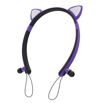 Bluetooth-наушники с кошачьими ушками Беспроводные наушники-вкладыши фиолетового цвета