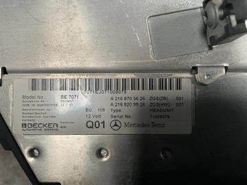 фото thumb №6, Радіо cd команд mercedes cl w216 європа різні номер