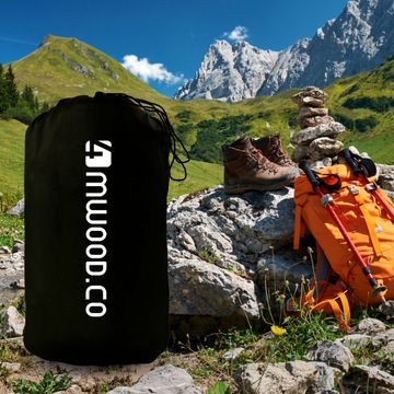 СПАЛЬНЫЙ МЕШОК ТУРИСТИЧЕСКИЙ SURVIVAL МУМИЯ 220х75см СТЕКЛО С КАПЮШОНОМ ТЕПЛЫЙ ЧЕРНЫЙ