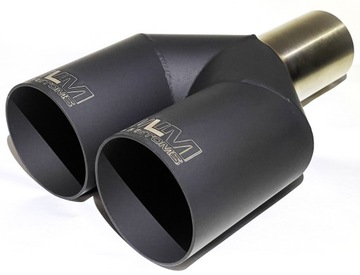 WLM Черный Y-PIPE двойной выхлопной патрубок 2x80 мм