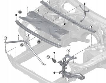 фото thumb №9, Kpl x2 панель крепления фар левый правые крепление лампы кронштейн pas переднее bmw 5 g30 g31