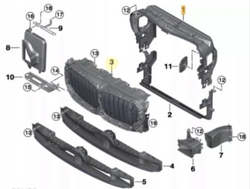 фото thumb №12, Kpl руль воздуха жалюзи впуск канал + двигатель + решётки радиатора bmw x5 g05