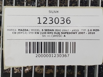 фото thumb №10, Двигатель комплектный rf7j mazda 6 ii gh 2.0 mzr-cd 140