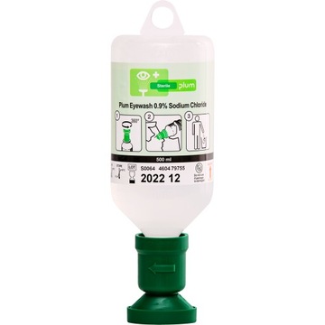 Plum Eyewash 0,9% NaCl 500ml | Płyn do płukania oczu BHP sól fizjologiczna