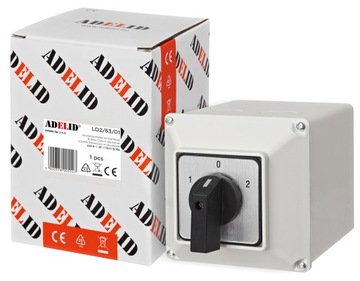 КУЛАЧКОВЫЙ ПЕРЕКЛЮЧАТЕЛЬ 63A 3F 1-0-2 В КОРПУСЕ IP65