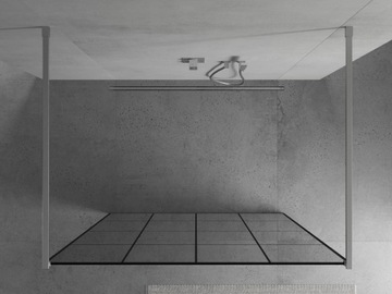 MEXEN KIOTO ŚCIANKA PRYSZNICOWA WOLNOSTOJĄCA 130 x 200 CM CHROM szkło 8 mm