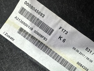 фото thumb №7, Полиця задня багажника, полиця зад mercedes e клас w213 s, sedan чорна