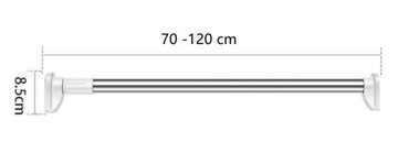 DRĄŻEK NA UBRANIA ROZSUWANY KARNISZ 70-120CM ŚR.25