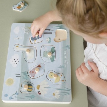 Little Dutch Drewniane puzzle dźwiękowe Little Goose FSC gąska